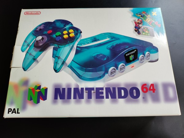 Nintendo 64 Konsole Clear Blue OVP Inkl Super Mario 64