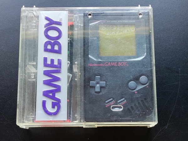 Game Boy DMG-01 Schwarz - Crystal Case OVP